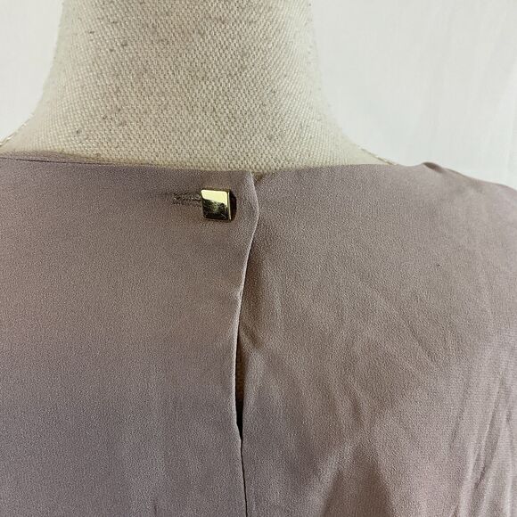 MM LaFleur Blouse XL Lavender-Gray 3/4 Sleeve Drape Detail - Picture 11 of 12